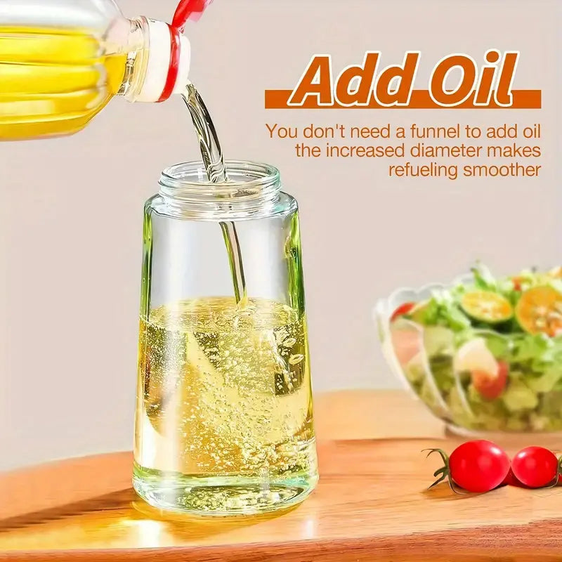 2-In-1 Oil Sprayer & Dispenser Bottle for Kitchen Cooking, Healthy Olive/Avocado Oil Spray for BBQ & Salad Prep, Air Fryer Accessories
