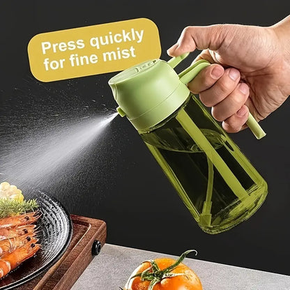 2-In-1 Oil Sprayer & Dispenser Bottle for Kitchen Cooking, Healthy Olive/Avocado Oil Spray for BBQ & Salad Prep, Air Fryer Accessories